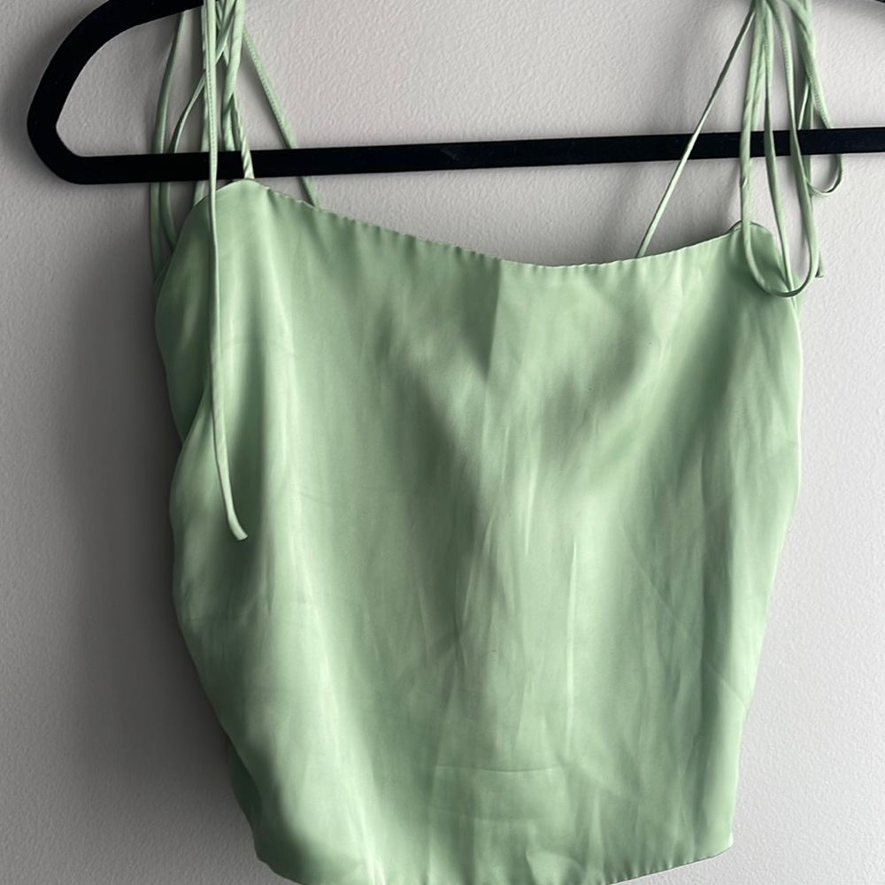 Green crop top